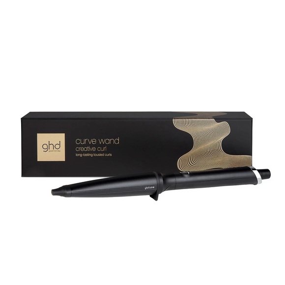 GHD Creative Curl Tapered Curl Curling Curler Wand Iron Black Silver Glove - Picture 11 of 17